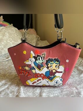 Vintage Betty Boop Pink Cartoon Crossbody Bag
